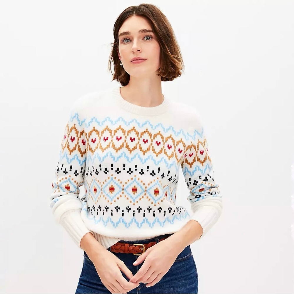 Loft Petite Mixed Fair Isle Sweater